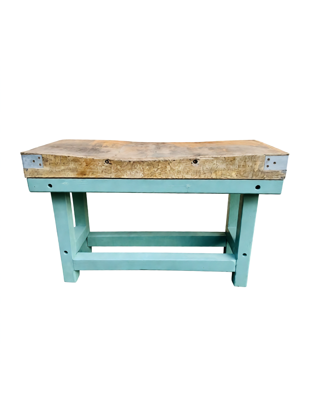 Mid-Century French Wooden Butcher Block Table - 59"