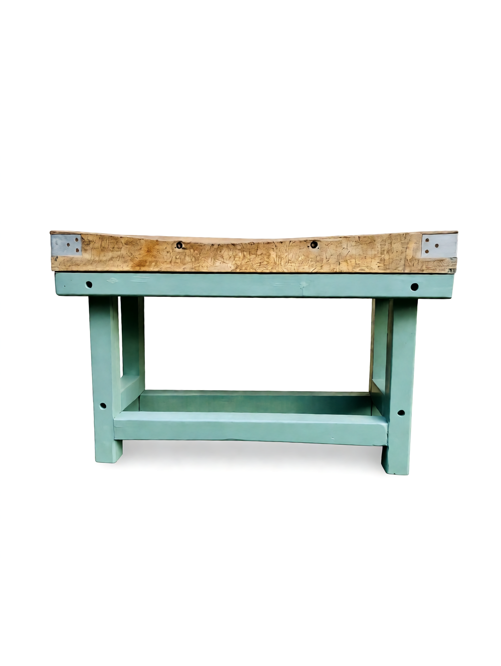 Mid-Century French Wooden Butcher Block Table - 59" - Image 3
