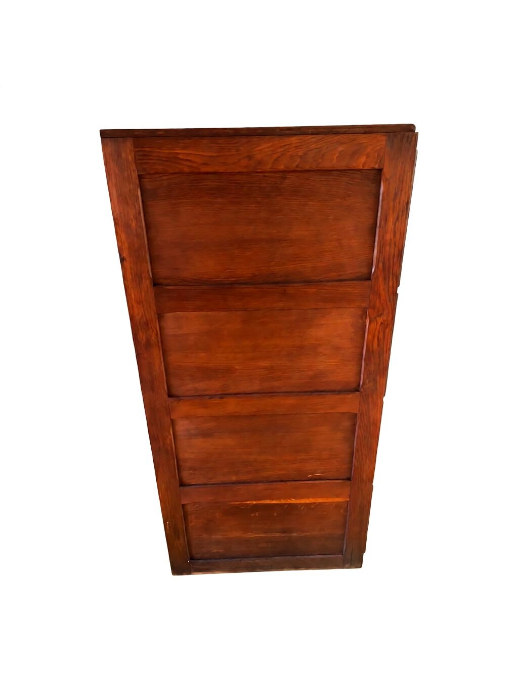 Early 20th-Century French Industrial Solid Oak File Cabinet with Brass Hardware – 54¼" - Image 7