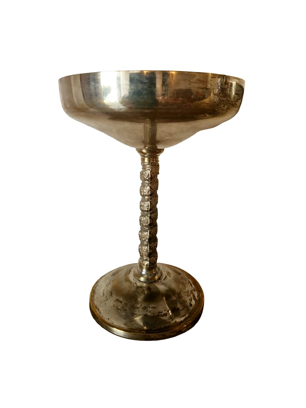 Mid-20th Century Spanish Industrial Renaissance Revival Silverplate on Brass Dessert Coupes – 5½" H - Image 8