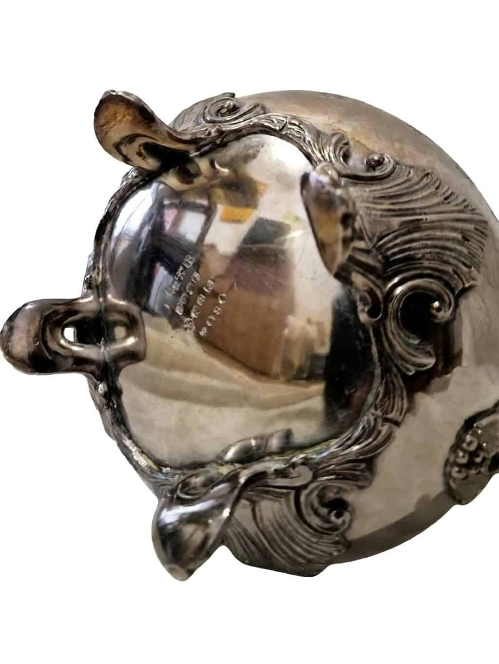 Late 19th-Century French Second Empire Silver-Plated Metal Teapot with Rocaille Foliate Decoration - 8¼" - Image 7