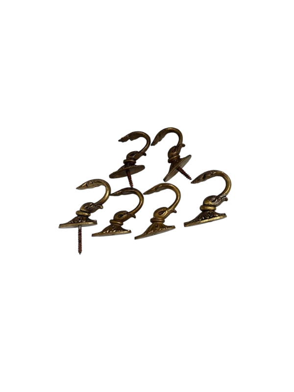 Victorian Empire Style Cast Brass Decorative Hook - 4½"