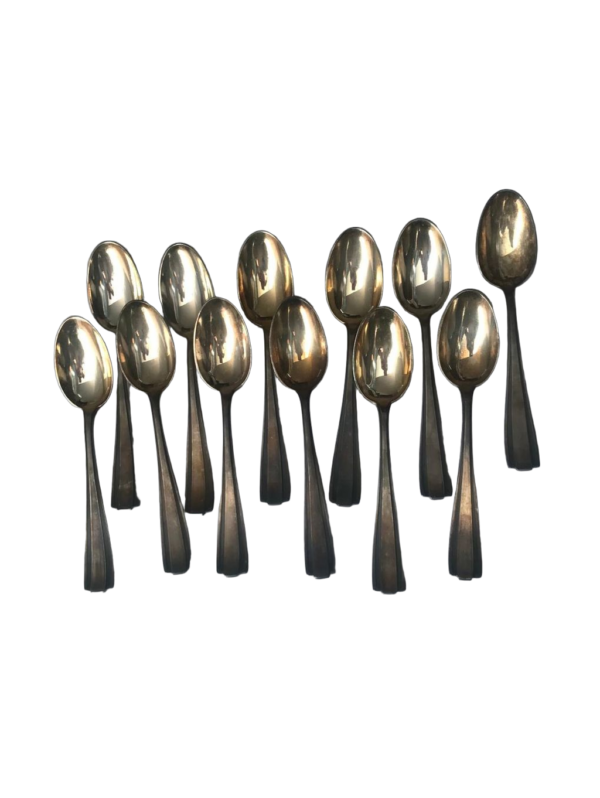 Art Deco French Silver-Plated Coffee Spoons, Set of Twelve - 5½"