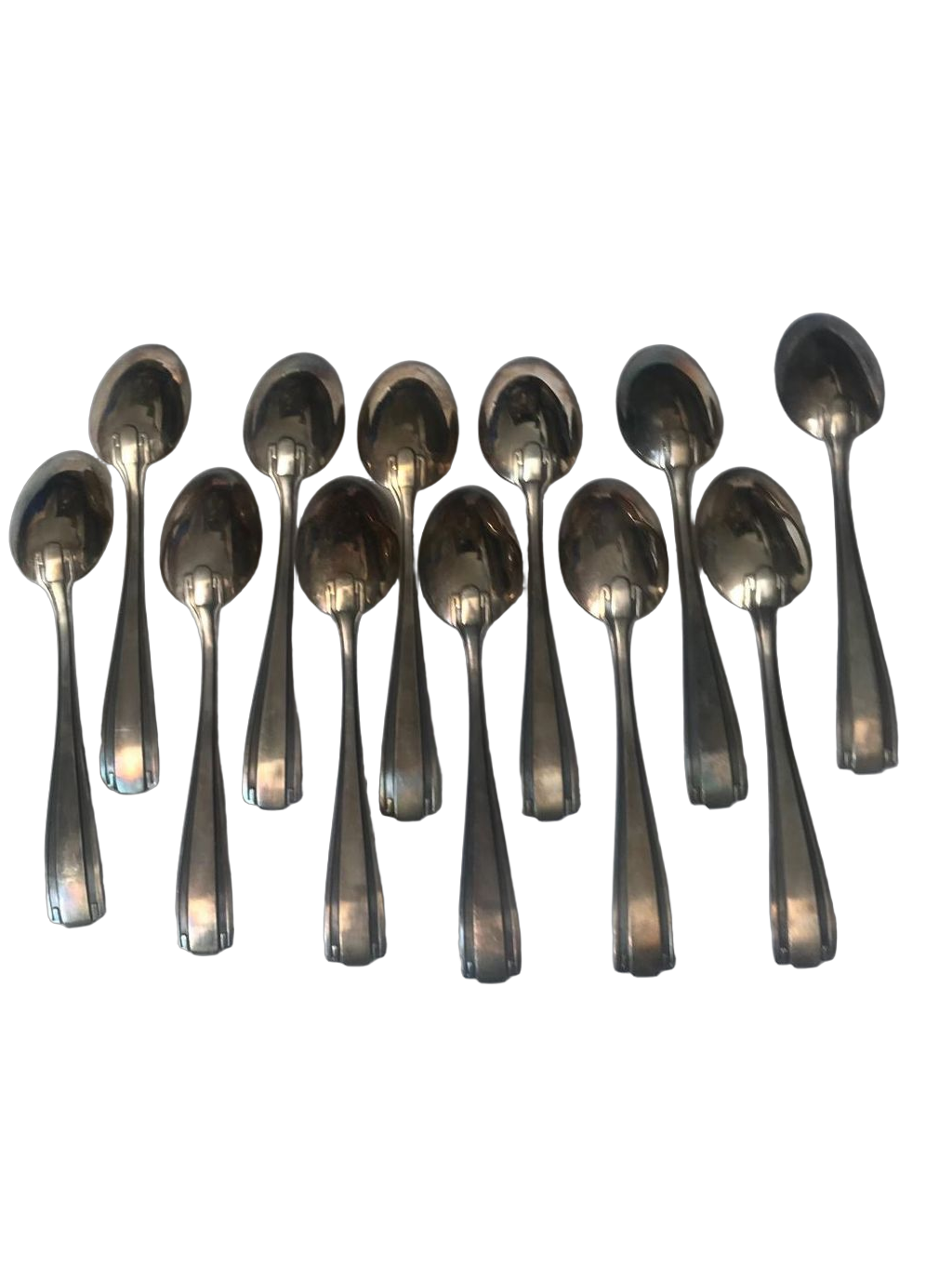 Art Deco French Silver-Plated Coffee Spoons, Set of Twelve - 5½" - Image 3
