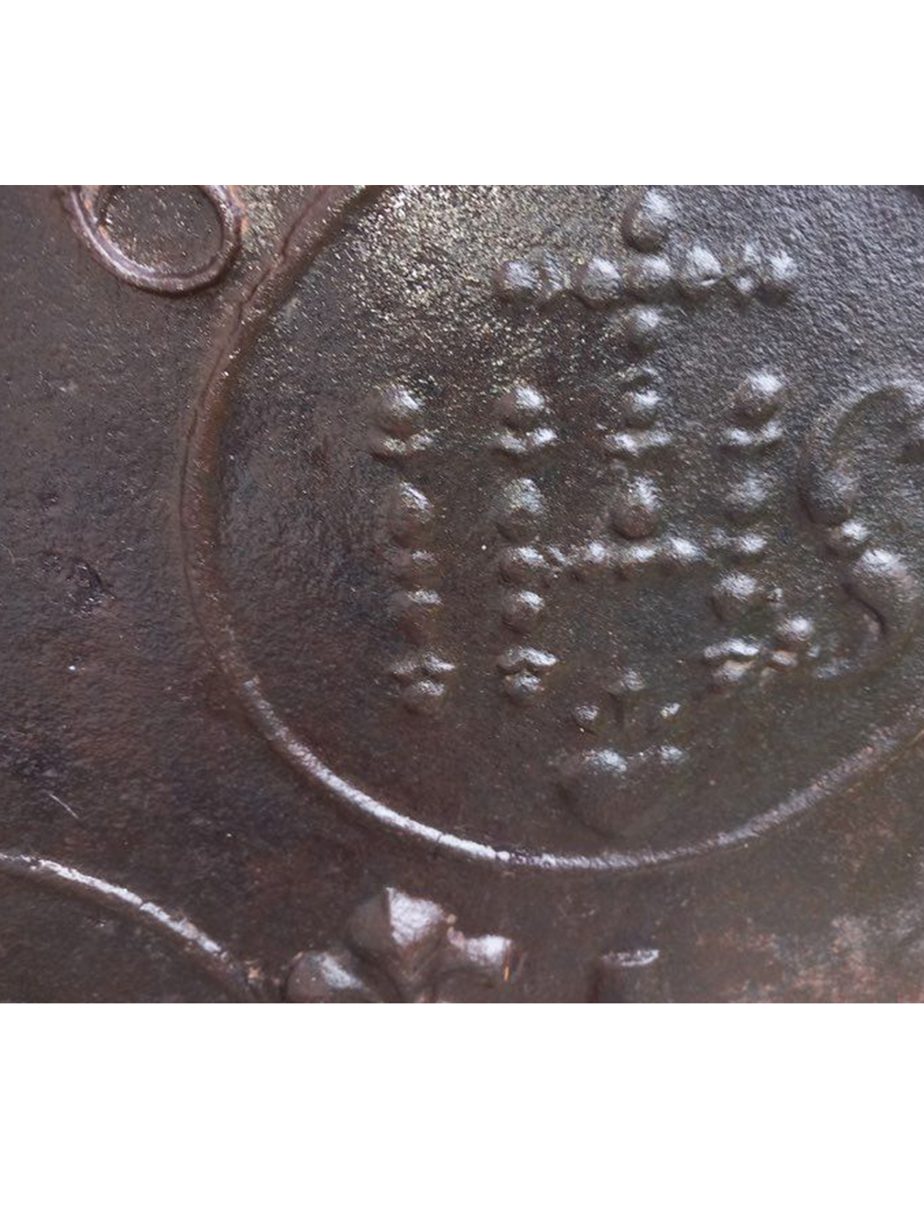 18th-Century French Baroque Cast Iron Fireback with Royal Insignia - 31½" - Image 3