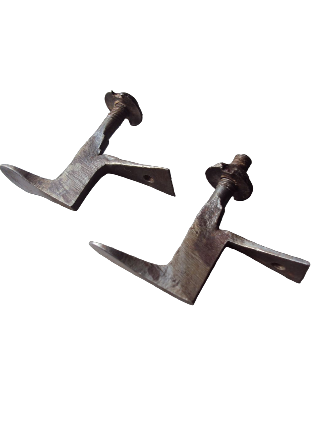 Early 20th-Century Industrial French Wrought Iron Crémone Latches - Set of Five - Image 4