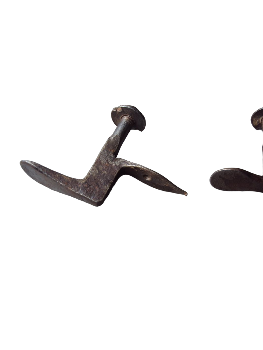 Early 20th-Century Industrial French Wrought Iron Crémone Latches - Set of Five - Image 5