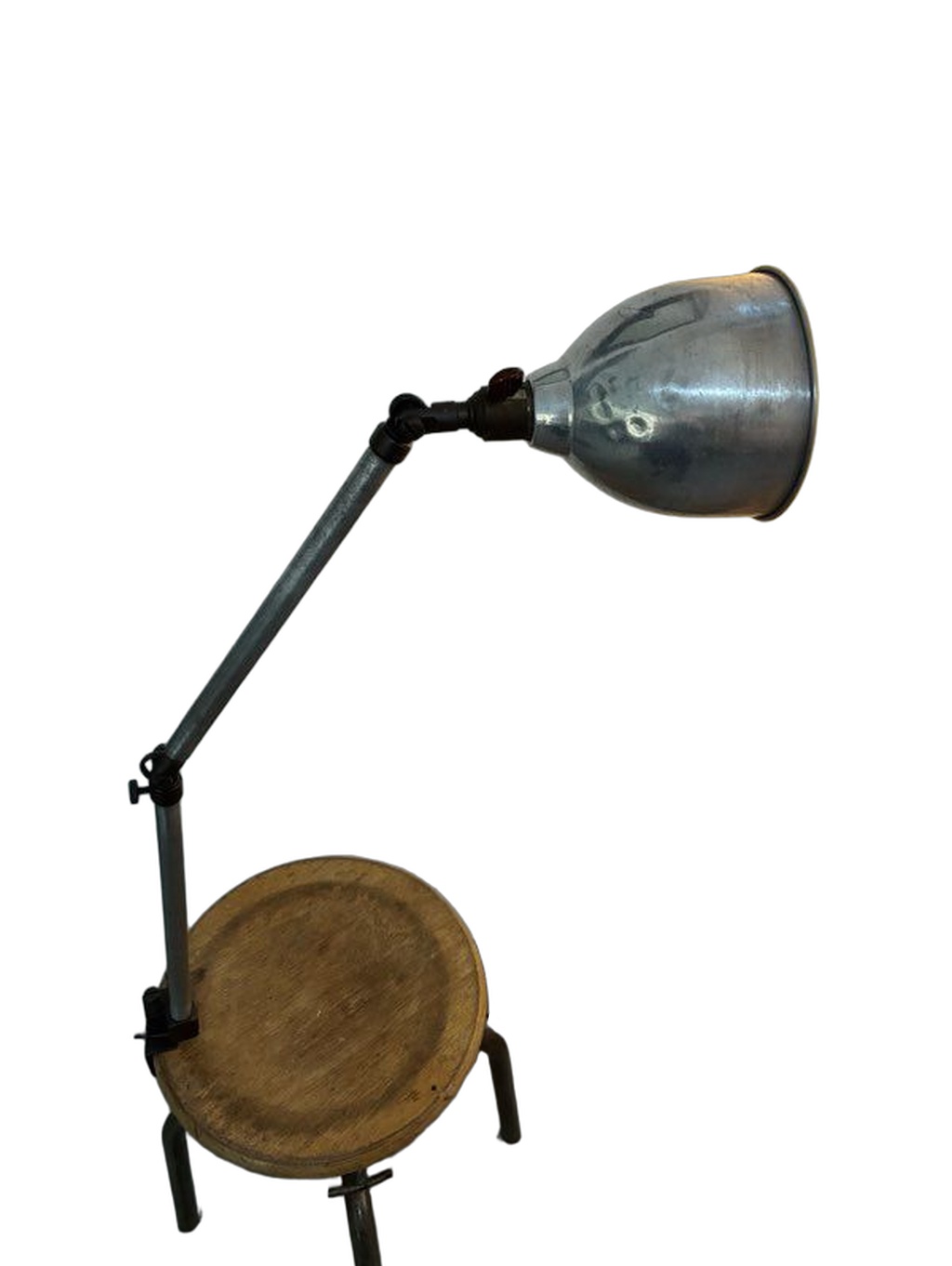 Early 20th Century Metal Workshop Lamp - 31.5" - Image 10
