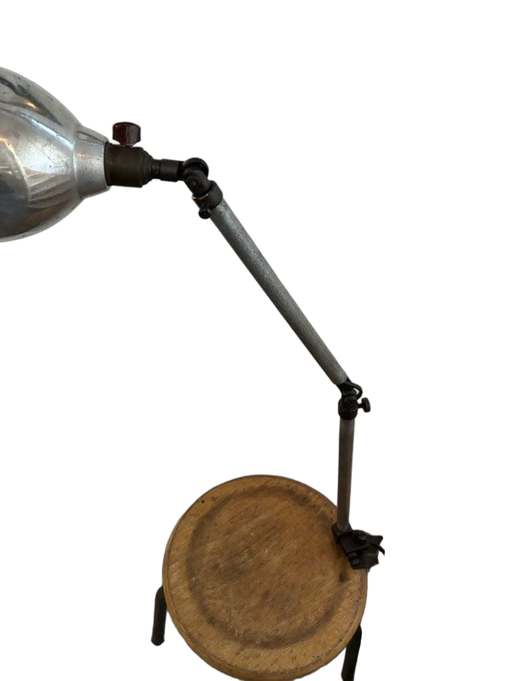 Early 20th Century Metal Workshop Lamp - 31.5" - Image 6