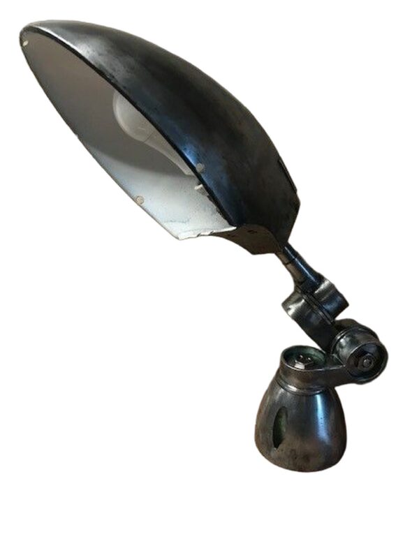 1960s JUMO Roll-Bloc Industrial Metal Applique Lamp - 12"