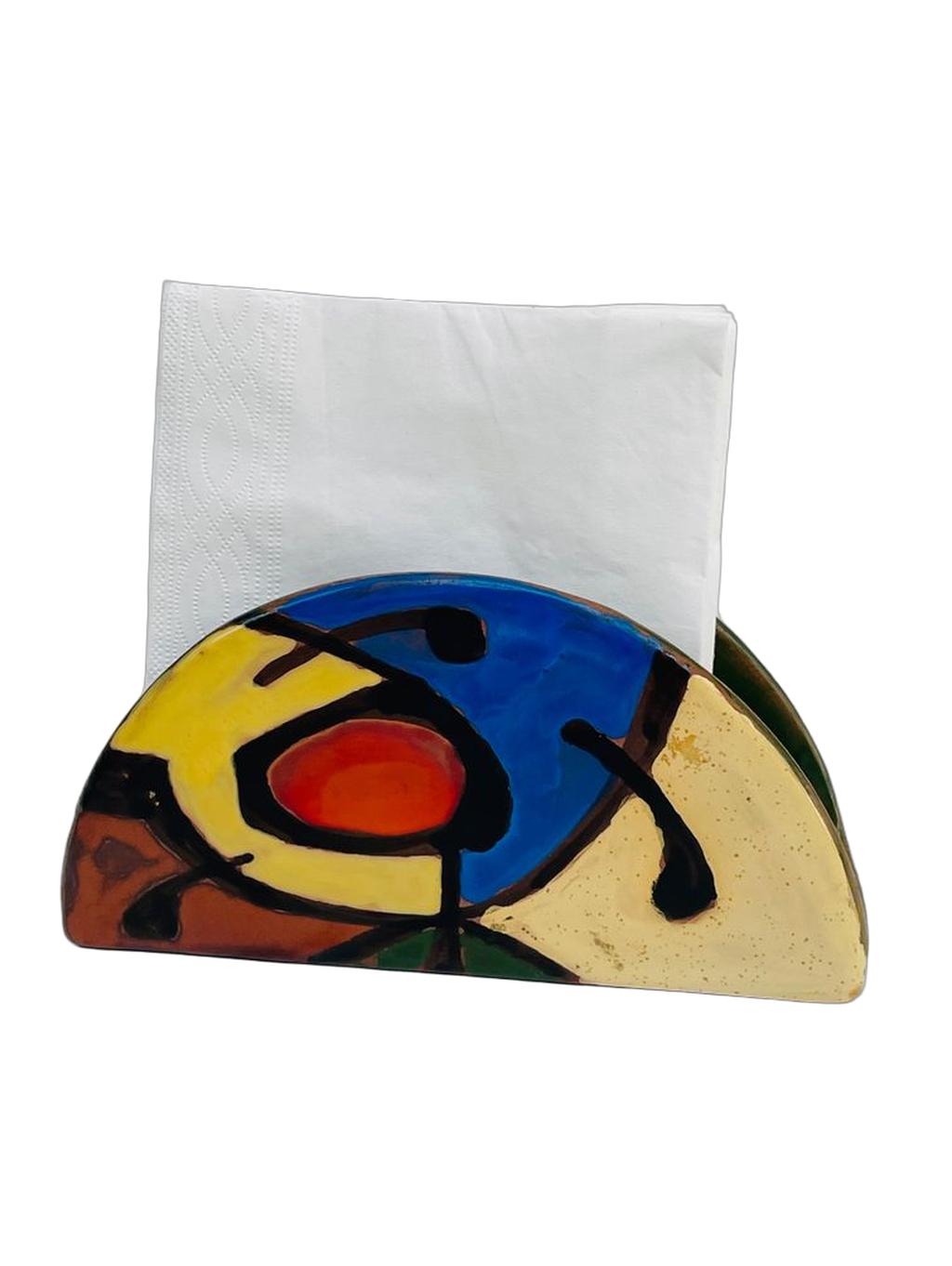 Mid-Century Modern Ceramic Napkin Holder by AZEMA - 5" - Image 10
