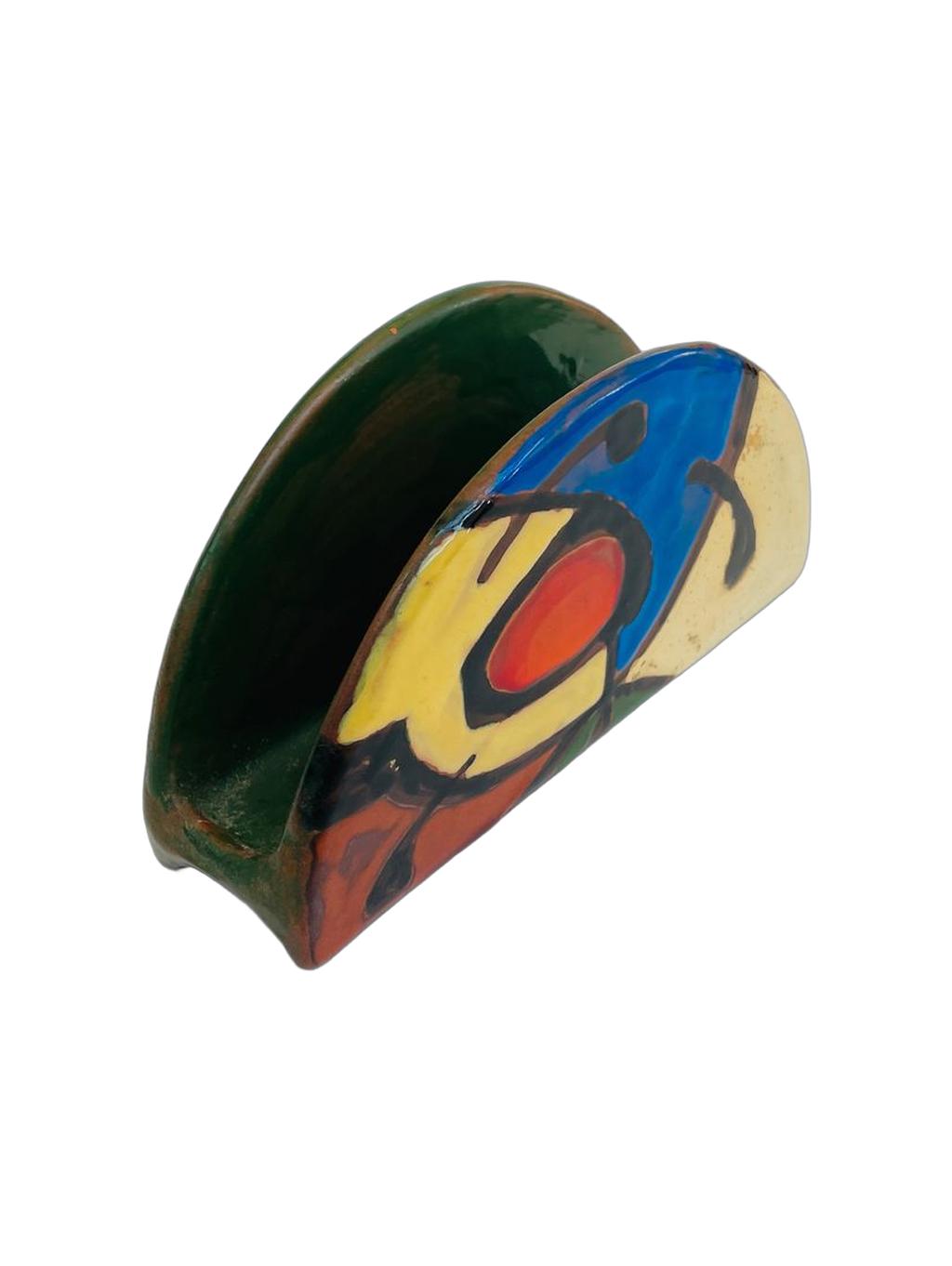 Mid-Century Modern Ceramic Napkin Holder by AZEMA - 5" - Image 2