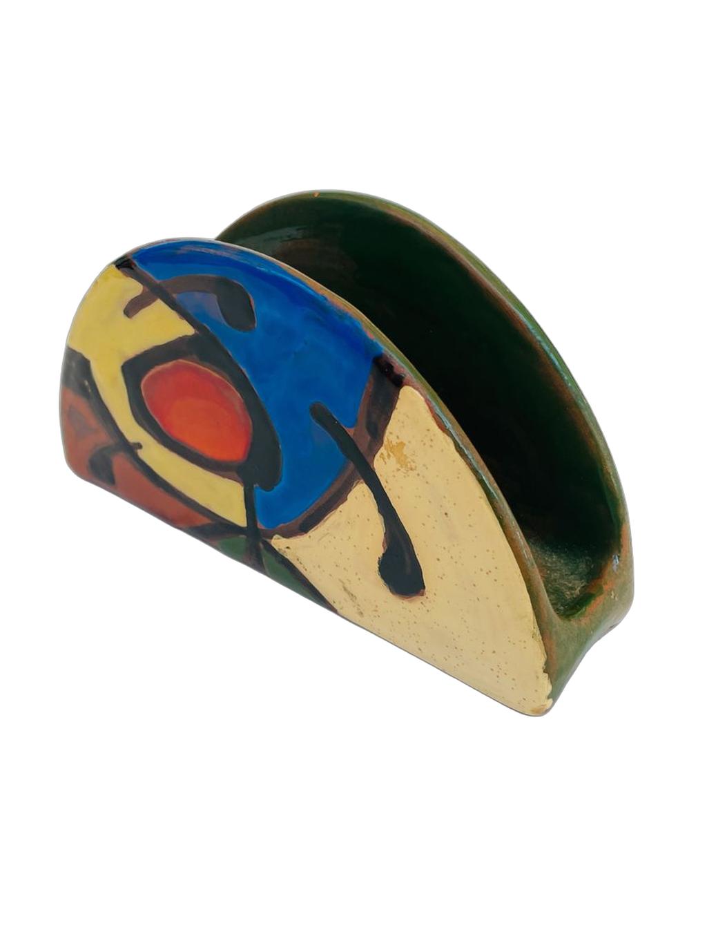 Mid-Century Modern Ceramic Napkin Holder by AZEMA - 5" - Image 4