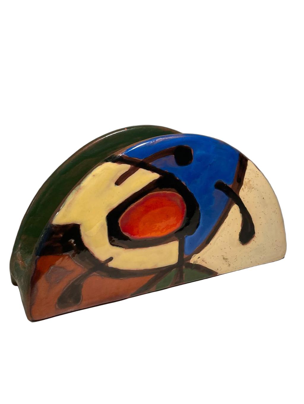 Mid-Century Modern Ceramic Napkin Holder by AZEMA - 5" - Image 8