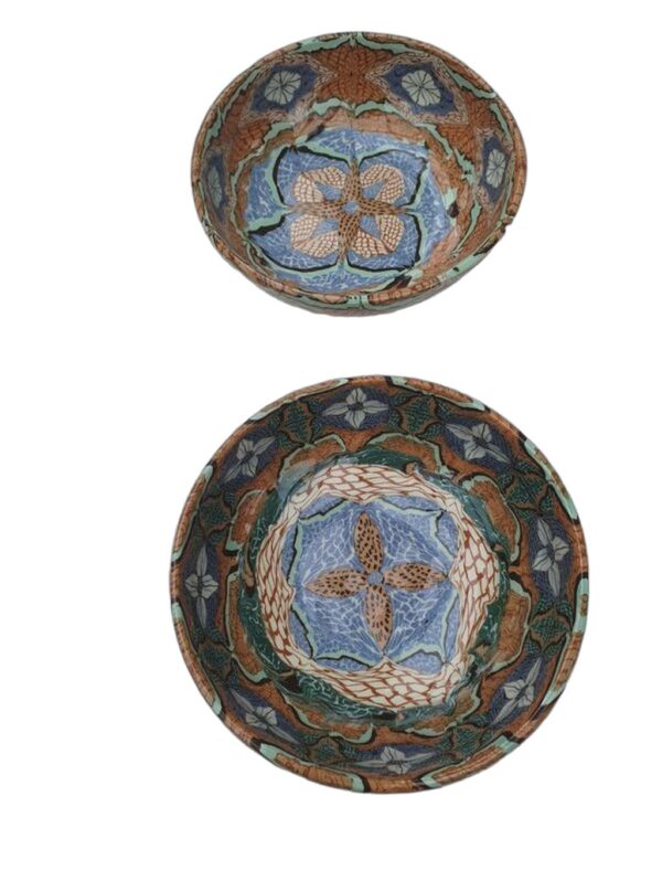 Set of 2 Vallauris Ceramic Mosaic Bowls - 5.1"