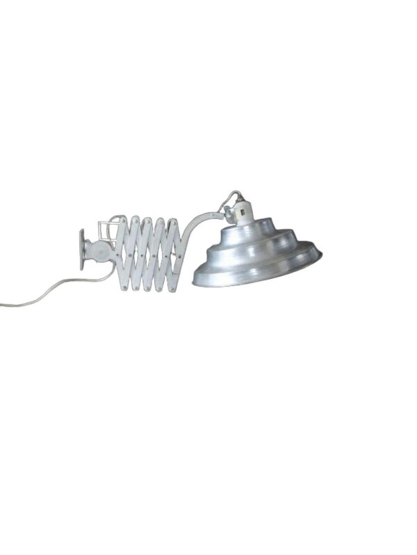 Mid-20th Century Industrial Metal Accordion-Style Lamp - 43"