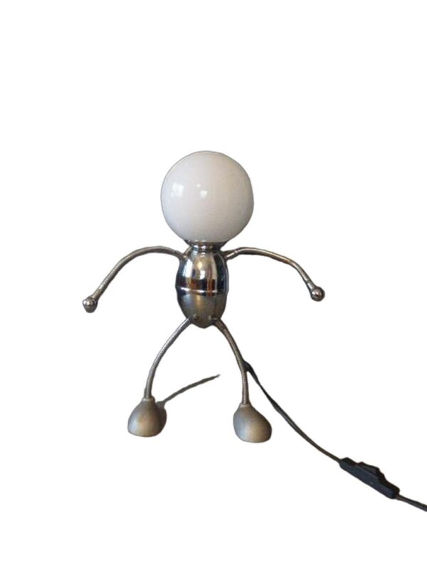 1990s HABA Metal and Glass Robot Lamp - 14.6"